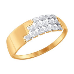 Кольцо из золота с алмазной гранью | Материал:Золото Цвет:Красный Проба:585 Для женщин Вставки:Без вставок Примерный вес (г):1.22 Обработка:Алмазная