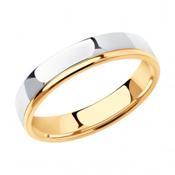 Обручальное кольцо из комбинированного золота | Материал:Золото Цвет:Комбинированный Проба:585 Для женщин Вставки:Без вставок Примерный вес (г):2.23 Тематика:Обручальное