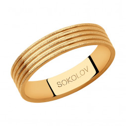 Обручальное кольцо из золота | Материал:Золото Цвет:Комбинированный Проба:585 Для женщин Вставки:Без вставок Примерный вес (г):3.49 Тематика:Обручальное