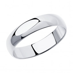 Гладкое обручальное кольцо из серебра | Материал:Серебро Проба:925 Для женщин Вставки:Без вставок Примерный вес (г):2.01 Тематика:Обручальное