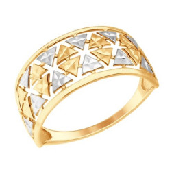 Кольцо из золота с алмазной гранью | Материал:Золото Цвет:Красный Проба:585 Для женщин Вставки:Без вставок Примерный вес (г):1.65 Обработка:Алмазная