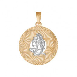 Подвеска «Знак зодиака Дева» с алмазной гранью | Материал:Золото Цвет:Комбинированный Проба:585 Для женщин Обработка:Алмазная 