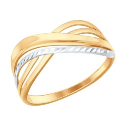 Кольцо из золота с алмазной гранью | Материал:Золото Цвет:Красный Проба:585 Для женщин Вставки:Без вставок Примерный вес (г):1.31 Обработка:Алмазная