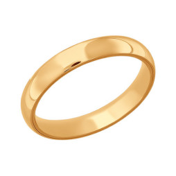 Классическое обручальное кольцо | Материал:Золото Цвет:Красный Проба:585 Для женщин Вставки:Без вставок Примерный вес (г):3.16 Тематика:Обручальное
