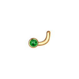 Пирсинг в нос из золота с зелёным фианитом |	 Материал:Золото Цвет:Красный Проба:585 Для женщин Вставки:Фианит Зелёный Примерный вес (г):0.19 Форма вставок:Круг