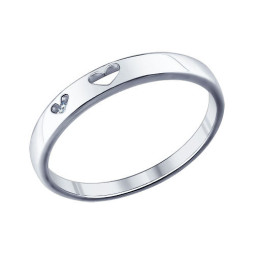 Помолвочное кольцо из серебра с фианитом | Материал:Серебро Проба:925 Для женщин Вставки:Фианит Бесцветный Примерный вес (г):1.34 Форма вставок:Круг Тематика:Помолвочное