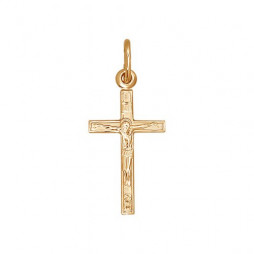 Православный золотой крест | Материал:Золото Цвет:Красный Проба:585 Для женщин Вставки:Без вставок Примерный вес (г):0.7