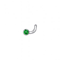 Пирсинг в нос из серебра с зелёным фианитом |	 Материал:Серебро Проба:925 Для женщин Вставки:Фианит Зелёный Примерный вес (г):0.16 Форма вставок:Круг