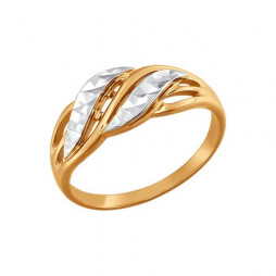 Золотое кольцо с алмазными гранями | Материал:Золото Цвет:Красный Проба:585 Для женщин Вставки:Без вставок Примерный вес (г):1.86 Обработка:Алмазная