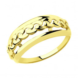 Кольцо из желтого золота | Материал:Золото Цвет:Жёлтый Проба:585 Для женщин Вставки:Без вставок Примерный вес (г):2.19
