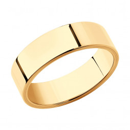 Обручальное кольцо из золота | Материал:Золото Цвет:Красный Проба:585 Для женщин Вставки:Без вставок Примерный вес (г):3.65 Высота (мм):1 Ширина (мм):6 Тематика:Обручальное