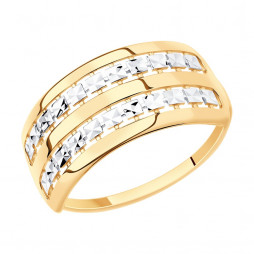 Кольцо из золота с алмазной гранью | Материал:Золото Цвет:Красный Проба:585 Для женщин Вставки:Без вставок Примерный вес (г):1.75 Обработка:Алмазная