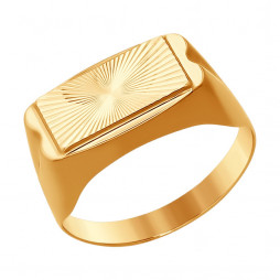 Кольцо из золота с алмазной гранью | Материал:Золото Цвет:Красный Проба:375 Для мужчин Вставки:Без вставок Примерный вес (г):2.4 Обработка:Алмазная
