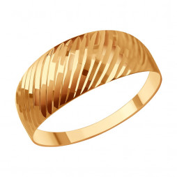 Кольцо из золота | Материал:Золото Цвет:Красный Проба:585 Для женщин Вставки:Без вставок Примерный вес (г):1.04 Высота (мм):1 Ширина (мм):7