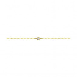 Браслет из желтого золота с фианитом | Материал:Золото Цвет:Жёлтый Проба:585 Для женщин Вставки:Фианит Бесцветный Примерный вес (г):1.04 Форма вставок:Круг Высота (мм):2