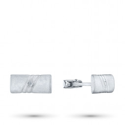 Запонки из серебра с бриллиантом | Материал:Серебро Проба:925 Вставки:Бриллиант Примерный вес (г):7.33